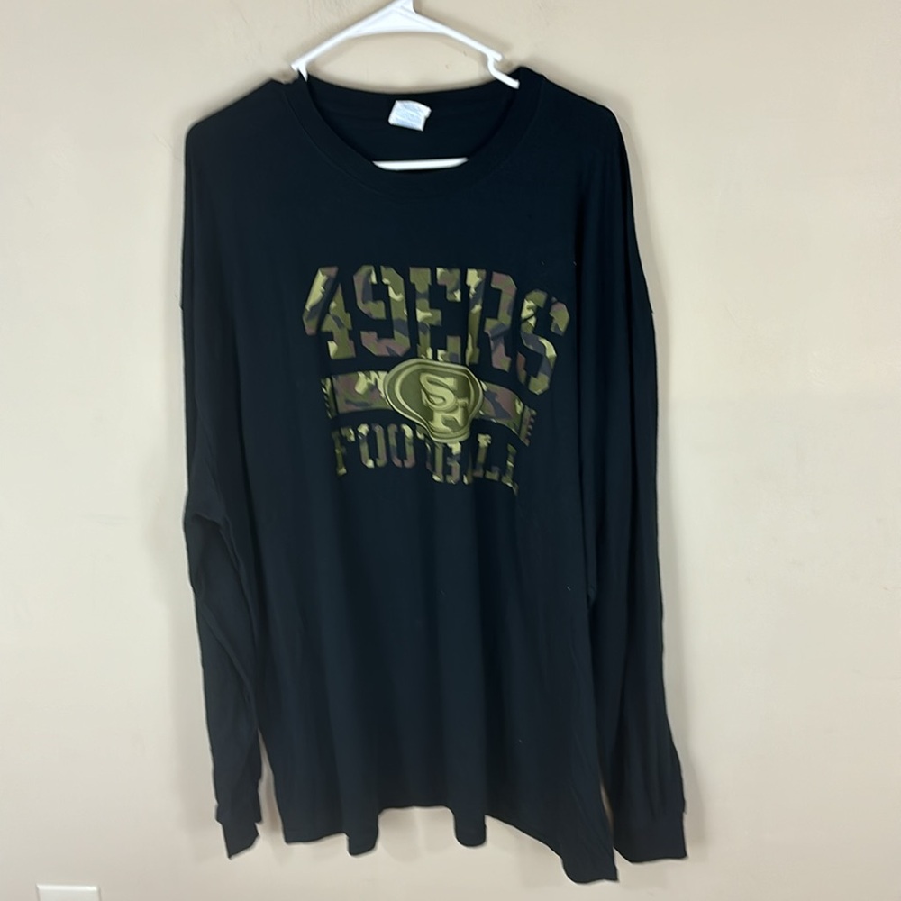 49ers Football Black with Camo Long Sleeve Tee T-shirt Size 3XL